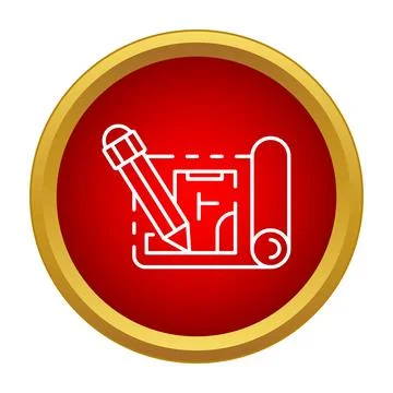 Blueprint engineering plan drawing with pencil icon Stock Illustration