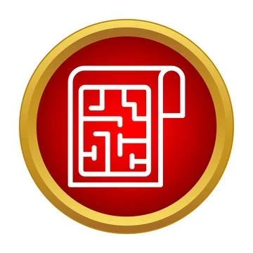 Blueprint engineering plan icon showing technical drawing design Stock Illustration