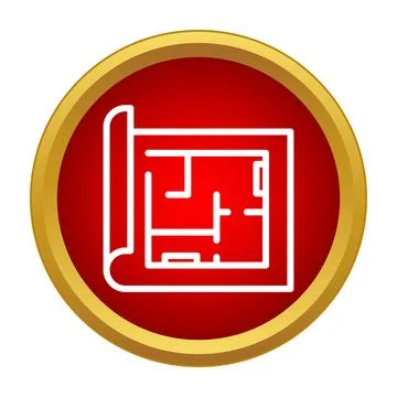 Blueprint engineering plan icon showing architecture drawing Stock Illustration