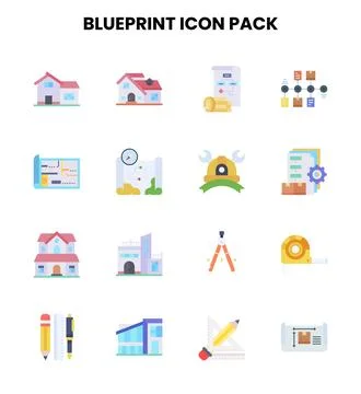 Blueprint Flat UI Icons Pack Ilustración de archivo