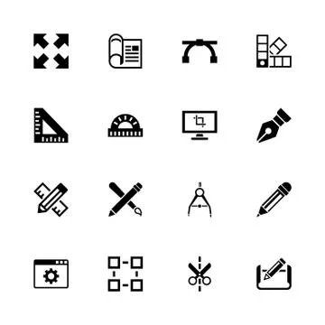 Blueprint - Flat Vector Icons Stock Illustration