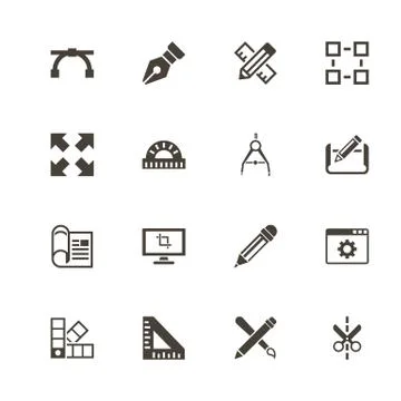 Blueprint - Flat Vector Icons Stock Illustration