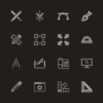 Blueprint - Flat Vector Icons Illustrazione stock