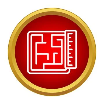 Blueprint floor plan icon representing architecture and planning Stock Illustration