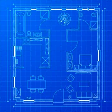 Blueprint floorplan Stock Illustration