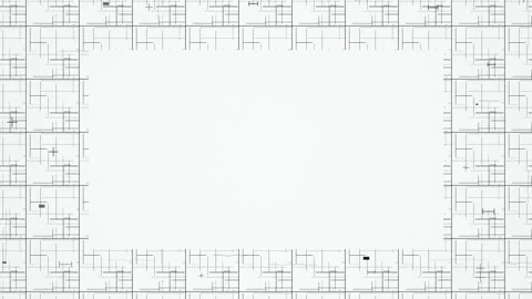 Blueprint geometric frame technical border seamless loop background Stock Footage 345761127