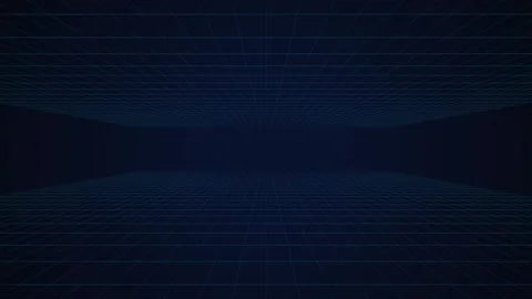Blueprint grid animation. Blue digital grid background with top and bottom Video stock 342198784