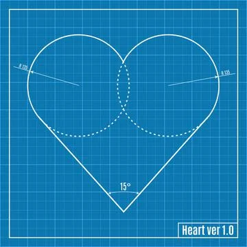 Blueprint of heart. Vector illustration. Stock Illustration