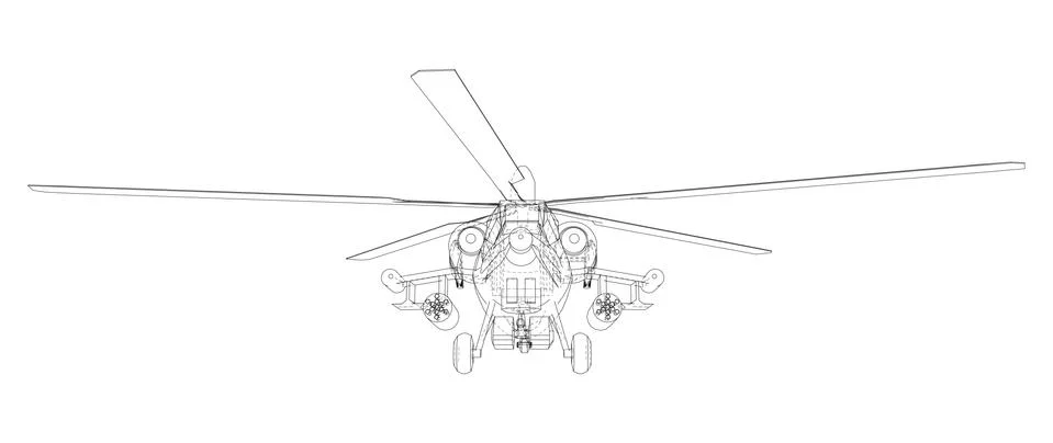 Blueprint of helicopter. Vector wireframe concept. Blue purple. Created 스톡 일러스트