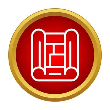 Blueprint icon representing architecture, construction and engineering plans Stock Illustration