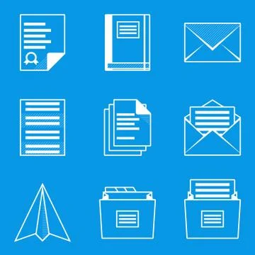 Blueprint icon set. Paper 2 Stock Illustration