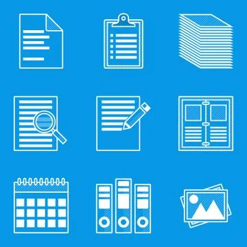 Blueprint icon set. Paper Stock Illustration