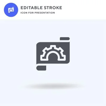 Blueprint icon vector, filled flat sign, solid pictogram isolated on white, logo Stock Illustration