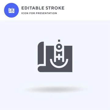 Blueprint icon vector, filled flat sign, solid pictogram isolated on white, logo Stock-Illustration