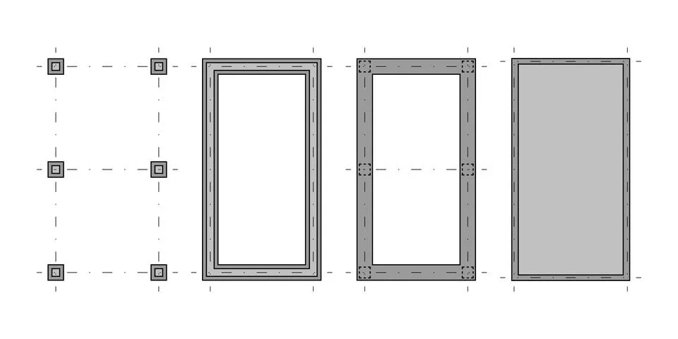 Blueprint image foundation. Stock Illustration