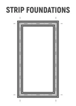 Blueprint image strip foundation. Stock Illustration