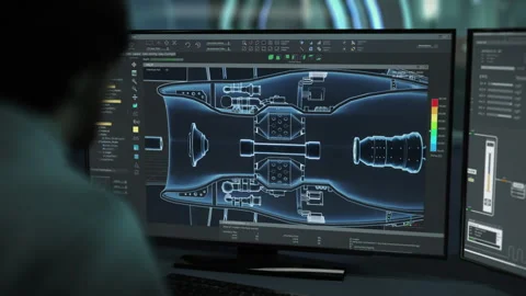 Blueprint Mechanism Developed In Advanced Software For Industrial Production Stock Footage 271580403