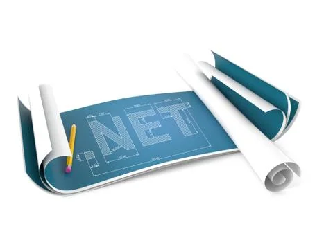 Blueprint with NET text Stock Illustration