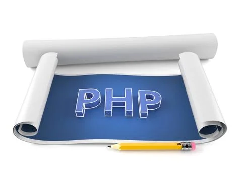 Blueprint with PHP text Illustrazione stock