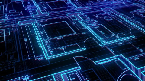 Blueprint plan of the house floor with interior idea and creative sketch concept Stock Footage 164269469