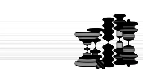 Blueprint project draft, candles in the shape of hourglass, abstract shapes,  Stock Illustration