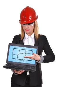 Blueprint on screen Foto stock