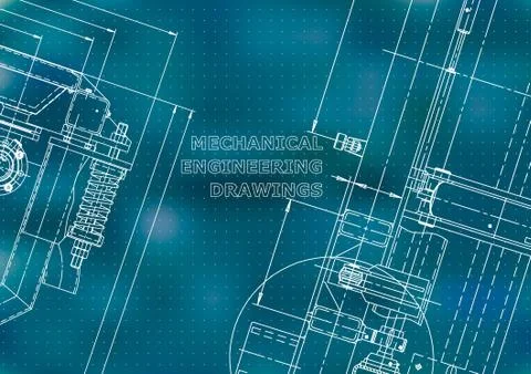 Blueprint, Sketch. Vector engineering illustration Illustrazione stock
