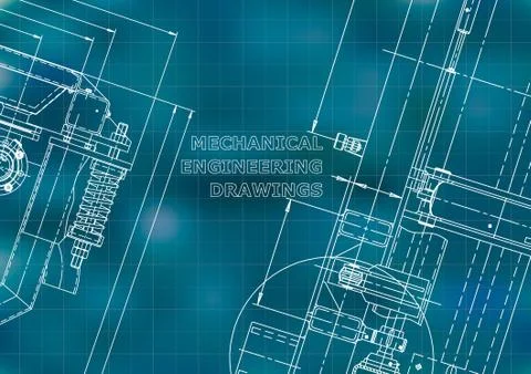 Blueprint, Sketch. Vector engineering illustration Stock Illustration
