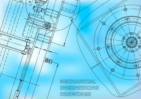 Blueprint, Sketch. Vector engineering illustration Illustrazione stock