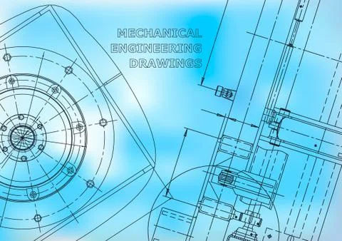 Blueprint, Sketch. Vector engineering illustration Stock Illustration