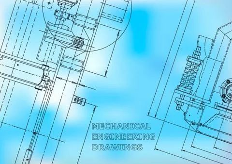 Blueprint, Sketch. Vector engineering illustration Ilustración de archivo