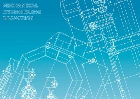 Blueprint, Sketch. Vector engineering illustration Stock Illustration