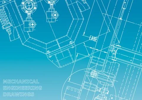 Blueprint, Sketch. Vector engineering illustration 스톡 일러스트