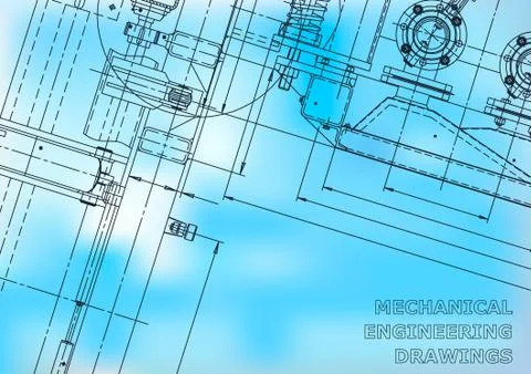 Blueprint, Sketch. Vector engineering illustration Stock Illustration