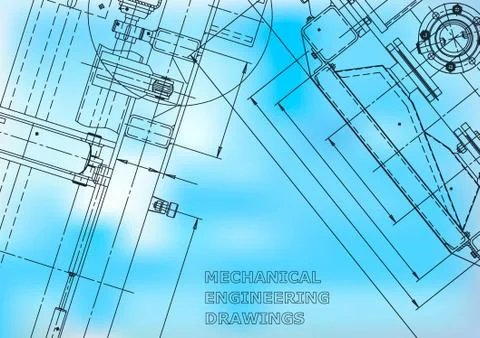 Blueprint, Sketch. Vector engineering illustration Stock Illustration