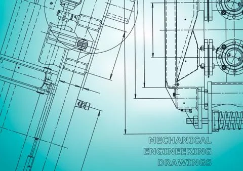 Blueprint, Sketch. Vector engineering illustration Stock Illustration