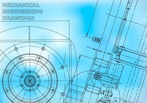 Blueprint, Sketch. Vector engineering illustration 스톡 일러스트