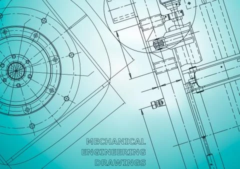 Blueprint, Sketch. Vector engineering illustration Illustrazione stock