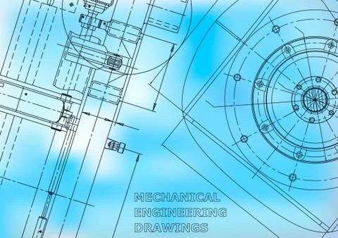 Blueprint, Sketch. Vector engineering illustration Stock Illustration