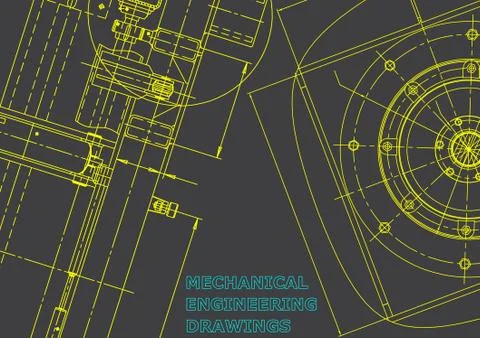 Blueprint, Sketch. Vector engineering illustration Stock Illustration