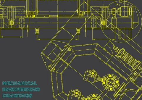 Blueprint, Sketch. Vector engineering illustration Stock Illustration