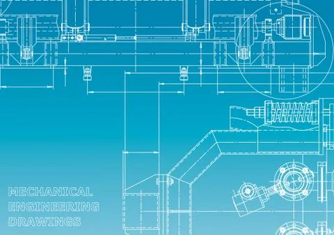 Blueprint, Sketch. Vector engineering illustration Illustrazione stock