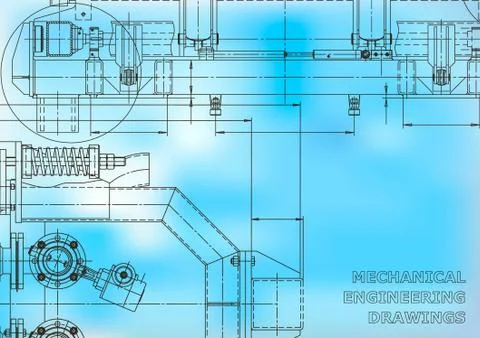 Blueprint, Sketch. Vector engineering illustration Ilustración de archivo