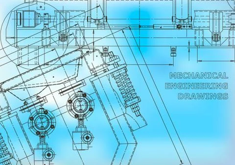 Blueprint, Sketch. Vector engineering illustration Stock Illustration
