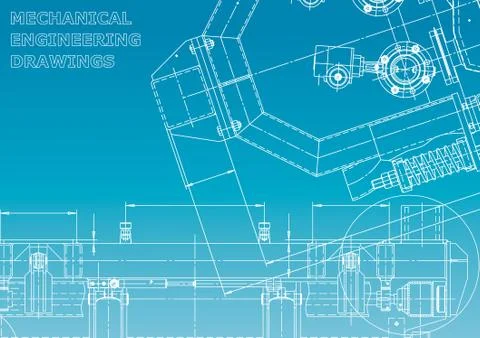 Blueprint, Sketch. Vector engineering illustration Ilustración de archivo