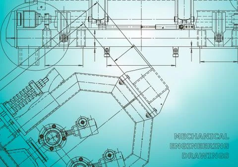 Blueprint, Sketch. Vector engineering illustration 스톡 일러스트