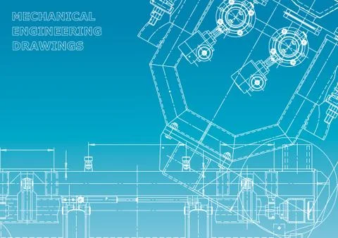 Blueprint, Sketch. Vector engineering illustration Stock Illustration