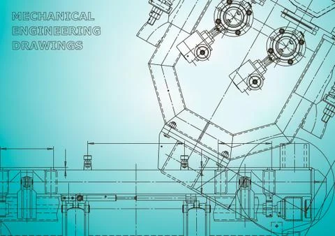 Blueprint, Sketch. Vector engineering illustration Illustrazione stock