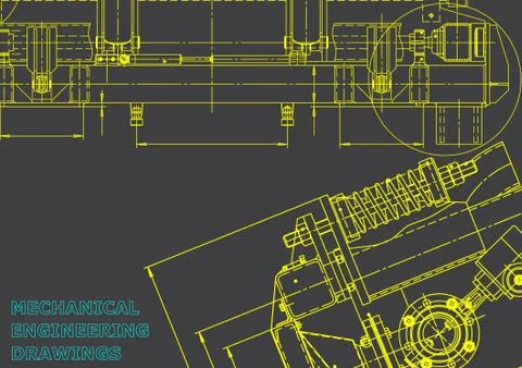 Blueprint, Sketch. Vector engineering illustration Stock Illustration