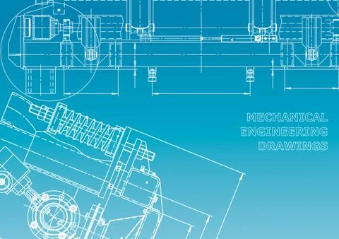 Blueprint, Sketch. Vector engineering illustration Ilustración de archivo